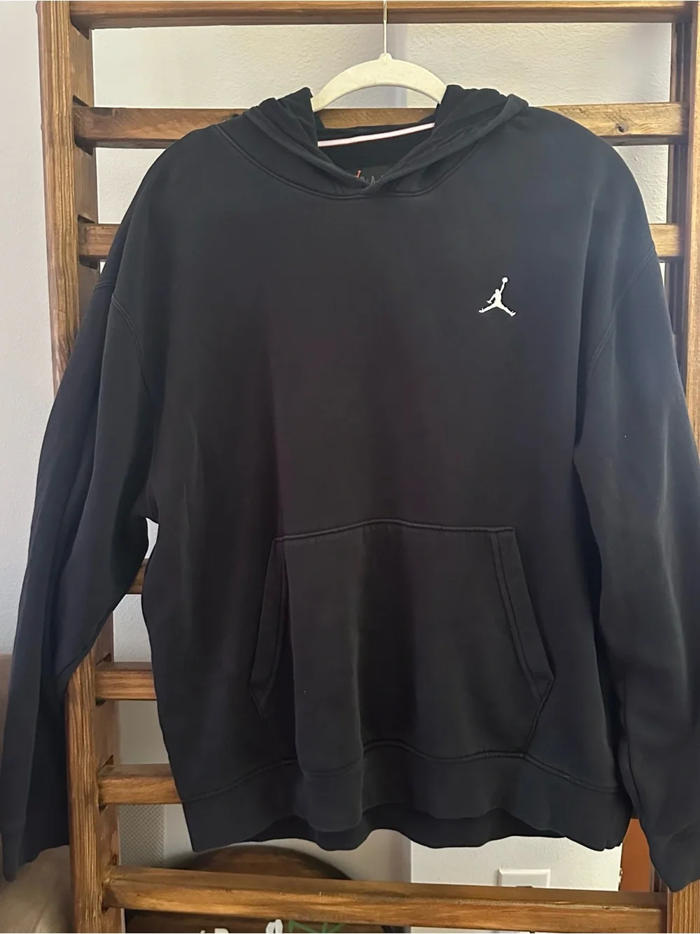 Jordan Black Pullover Hoodie with White Jumpman